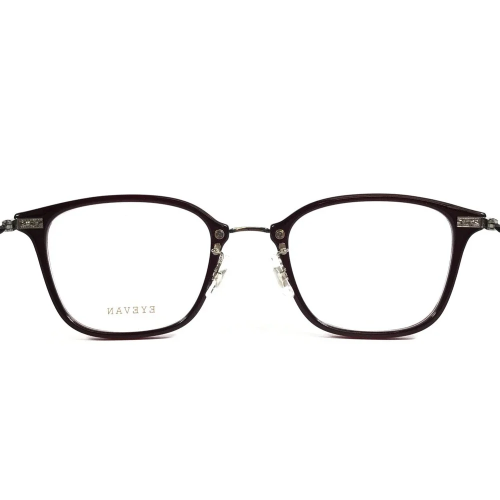 Eyevan Eyeglasses Frames MacDougal DBE Dark Burgundy Antique Gray 48-22-145